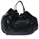 CHANEL Shoulder Bag Patent Leather Black CC Auth bs7422 - Chanel