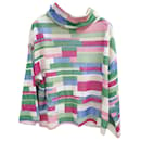 Chanel Multicolor Abstract Printed Knit Turtleneck Top