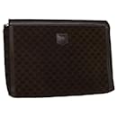 CELINE Macadam Canvas Clutch Bag Leather Brown Auth bs7545 - Céline