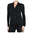 Black long-sleeved ribbed top - size S - Autre Marque