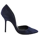 Burberry D'Orsay Pumps in Navy Blue Suede