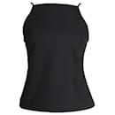 Theory Square Neck Tank Top in Black Polyamide