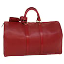 Louis Vuitton Epi Keepall 45 Boston Bag Red M42977 LV Auth bs7451