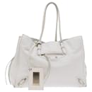 BALENCIAGA Paper Hand Bag Leather White 432596 Auth bs7729 - Balenciaga