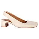By Far Danielle Slingback Pumps in Cream Leather
