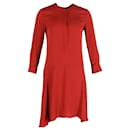 Theory Long-Sleeve A-Line Mini Dress in Red Silk