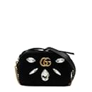 Gucci Mini Rhinestone Studded Velvet GG Marmont Crossbody Bag Canvas Crossbody Bag 448065 in Excellent condition