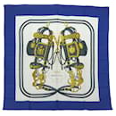 HERMES CARRE 90 Pañuelo NOVIAS de GALA Seda Azul Beige Auth 51321 - Hermès
