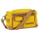 BURBERRY Shoulder Bag Canvas Leather Yellow Auth bs7538 - Burberry