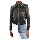 Black pearl-embellished leather jacket - size IT 36 - Gucci
