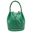 Anya Hindmarch Tasseled Bucket Bag in Green Leather 