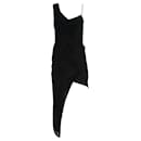 Michelle Mason Black Devore Asymmetric Dress - Autre Marque