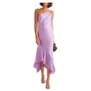Vestido deslizante assimétrico de seda lilás Michelle Mason - Autre Marque
