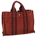 HERMES Fourre Tout PM Hand Bag Canvas Red Purple Auth 51314 - Hermès