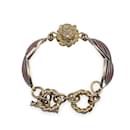Gold Metal Red Green Enamel Lion Head Toggle Chain Bracelet - Gucci