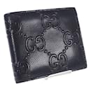 Gucci GG Embossed Bifold Wallet Leather Short Wallet in Good condition