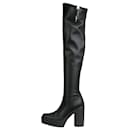 Black leather knee-high platform boots - size EU 37 - Giuseppe Zanotti