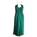 Ba&Sh Rose Bulle Midi Dress in Green Polyester
