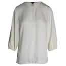 Theory Long Sleeve Blouse in Ivory Silk