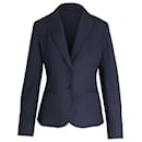 Theory Single-Breasted Blazer in Navy Blue Wool