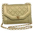 CHANEL Matelasse Turn Lock Chain Shoulder Bag Lamb Skin Gold CC Auth 51274a - Chanel