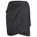 Isabel Marant Wrap Mini Skirt in Black Cotton