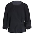 Isabel Marant Etoile Side-Tie Long-Sleeve Top in Black Cotton 