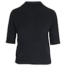 Theory Mock Neck Sweater in Black Cashmere