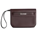 Hermes  Kelly Depeches 25 Pouch in Burgundy Epsom Leather - Hermès