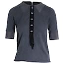 Marc Jacobs Button Detail T-shirt in Black Cotton