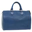Louis Vuitton Epi Speedy 30 Bolsa de Mão Azul Toledo M43005 Autenticação de LV 52236