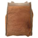 Max Mara Amanzia Brown calf leather Leather Trimmed Kangaroo Fur Handbag
