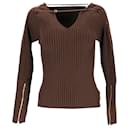Jacquemus La Maille Oro Ribbed-Knit Top In Brown Viscose