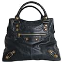 Balenciaga Velo Handbag in Dark Grey Leather