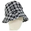 CHANEL COCO Mark Hat Wool S White Black CC Auth am4943 - Chanel