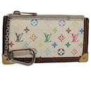 LOUIS VUITTON Monogram Multicolor Pochette Cles Geldbörse Weiß M92655 Auth 51383 - Louis Vuitton