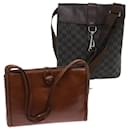 LOEWE Shoulder Bag Leather 2Set Brown Auth bs7728 - Loewe