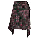 Isabel Marant Printed Asymmetric Skirt in Black Silk
