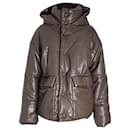  Nanushka Hide Vegan Leather Puffer Jacket in Brown Polyester
