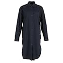 Dries Van Noten Shirt Dress in Navy Blue Polyester