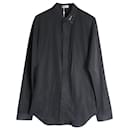 Dior Logo-Embroidered Button-Up Shirt in Black Cotton