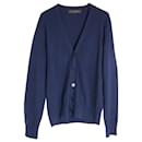 Louis Vuitton Buttoned Cardigan in Blue Wool
