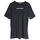 Dolce & Gabbana Logo-T-Shirt aus schwarzer Baumwolle
