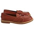 Chloé C Flat Loafers In Brown Leather