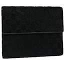 GUCCI GG Canvas Day Planner Cover Outlet Cuir Harako Noir Auth am4921 - Gucci