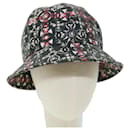 CHANEL COCO Mark Hat PVC Leather Black White Red CC Auth 51278 - Chanel