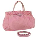 Prada Hand Bag Nylon 2way Pink Auth ep1459