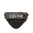 Bolso triangular de lona Celine Triomphe Bolso de hombro de lona 195902BZK en excelentes condiciones. - Céline