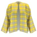 Sofie D'Hoore Amarillo / Chaqueta de lana con frente abierto a cuadros multicolor verde - Sofie d'Hoore