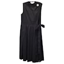 Marni – Ärmelloses Kleid mit Taillenschnürung aus schwarzer Baumwolle